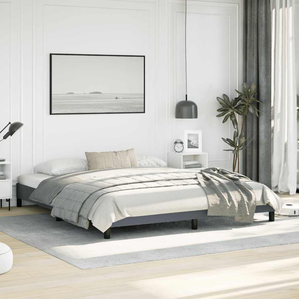 vidaXL Bed Frame without Mattress Dark Grey California King Velvet