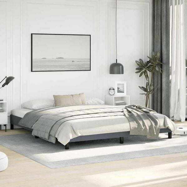 vidaXL Bed Frame without Mattress Dark Grey California King Velvet
