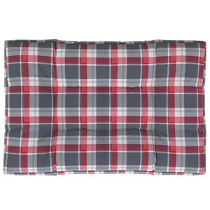 vidaXL Pallet Cushion Red Check Pattern 120x80x12 cm Fabric