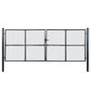 vidaXL Mesh Garden Gate Galvanised Steel 415x150 cm Grey