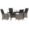 vidaXL Garden Dining Set with Cushion 5 pcs Grey Poly Rattan