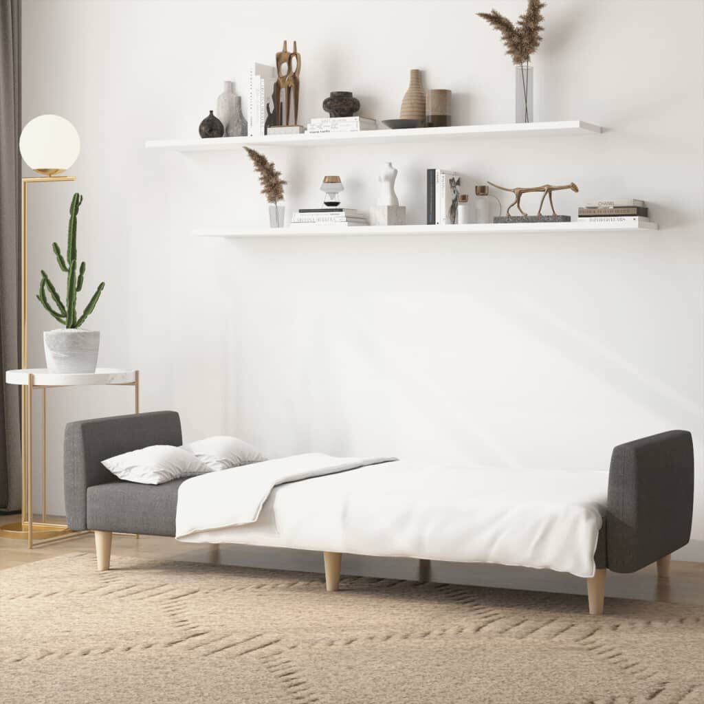 vidaXL 2-Seater Sofa Bed Dark Grey Fabric