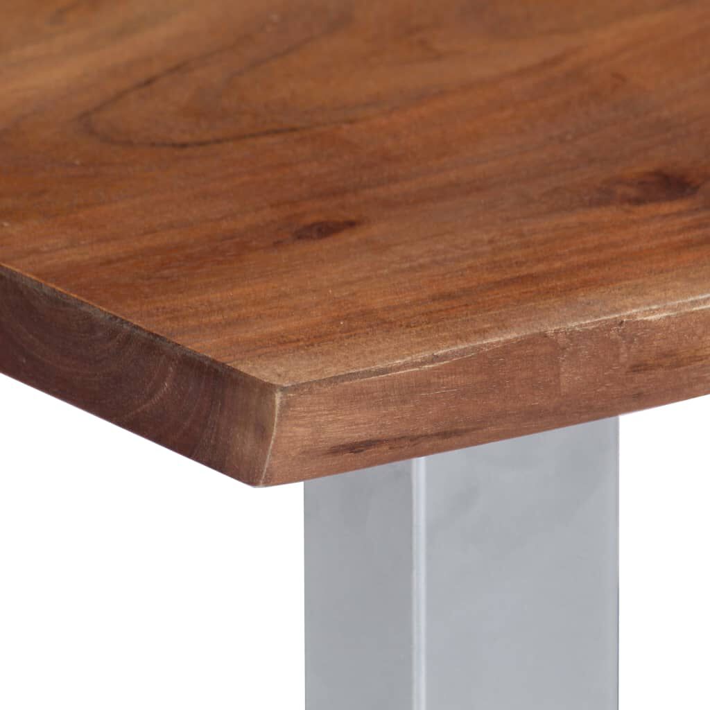 vidaXL Coffee Table with Live Edges 60x60x40 cm Solid Acacia Wood