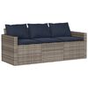 vidaXL 2 Piece Garden Dining Set with Cushions Grey Poly Rattan