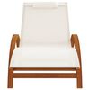 vidaXL Sun Lounger with Pillow White Textilene and Solid Wood Poplar