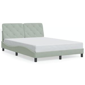 vidaXL Bed Frame without Mattress Light Grey 137x190 cm Velvet