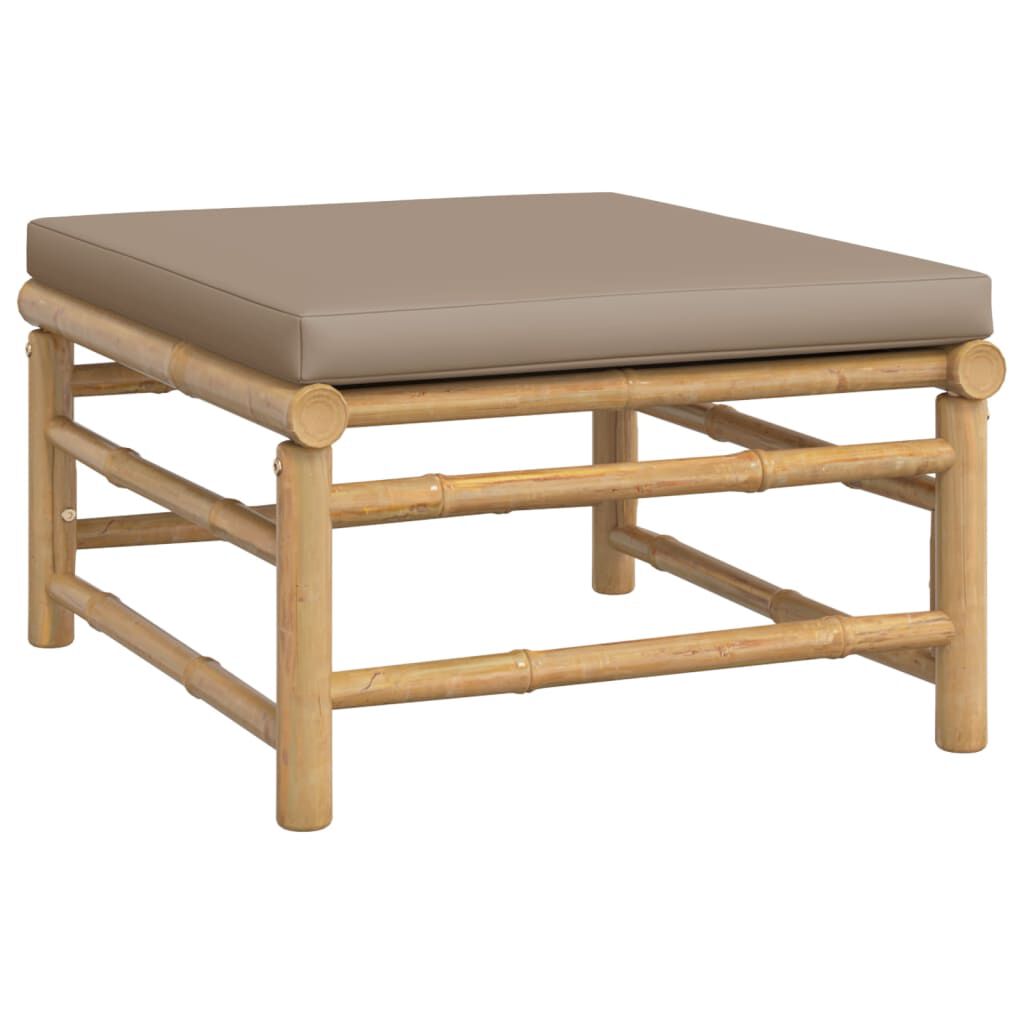vidaXL 8 Piece Garden Lounge Set with Taupe Cushions Bamboo
