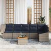 vidaXL Garden Sofa Set with Cushion 7 pcs Grey Poly rattan
