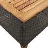 vidaXL 3 Piece Bistro Set with Cushions Black Poly Rattan Acacia Wood