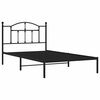 vidaXL Metal Bed Frame without Mattress with Headboard Black 100x200cm