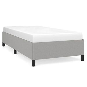 vidaXL Bed Frame without Mattress Light Grey 100x190 cm Twin Fabric