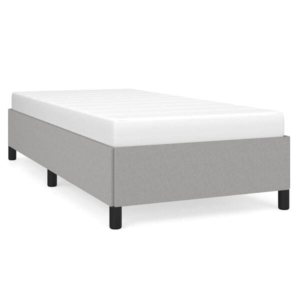 vidaXL Bed Frame without Mattress Light Grey 100x190 cm Twin Fabric