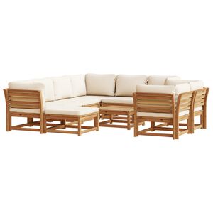 vidaXL 10 Piece Garden Lounge Set with Cushions Solid Wood Acacia