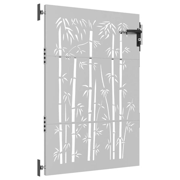 vidaXL Garden Gate 85x150 cm Corten Steel Bamboo Design