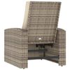 vidaXL Garden Reclining Chair with Cushions Light Brown Poly Rattan