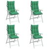 vidaXL Highback Chair Cushions 4 pcs Green Oxford Fabric