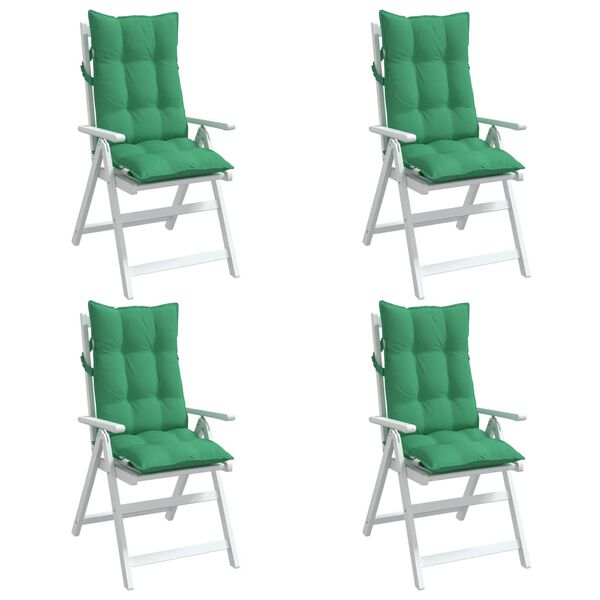 vidaXL Highback Chair Cushions 4 pcs Green Oxford Fabric