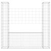 vidaXL U-shape Gabion Basket with 2 Posts Iron 140x20x150 cm