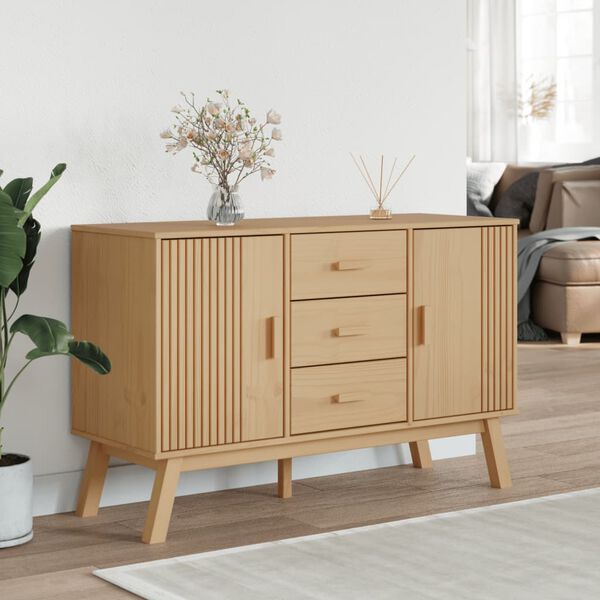 vidaXL Sideboard OLDEN Brown 114x43x73.5cm Solid Wood Pine