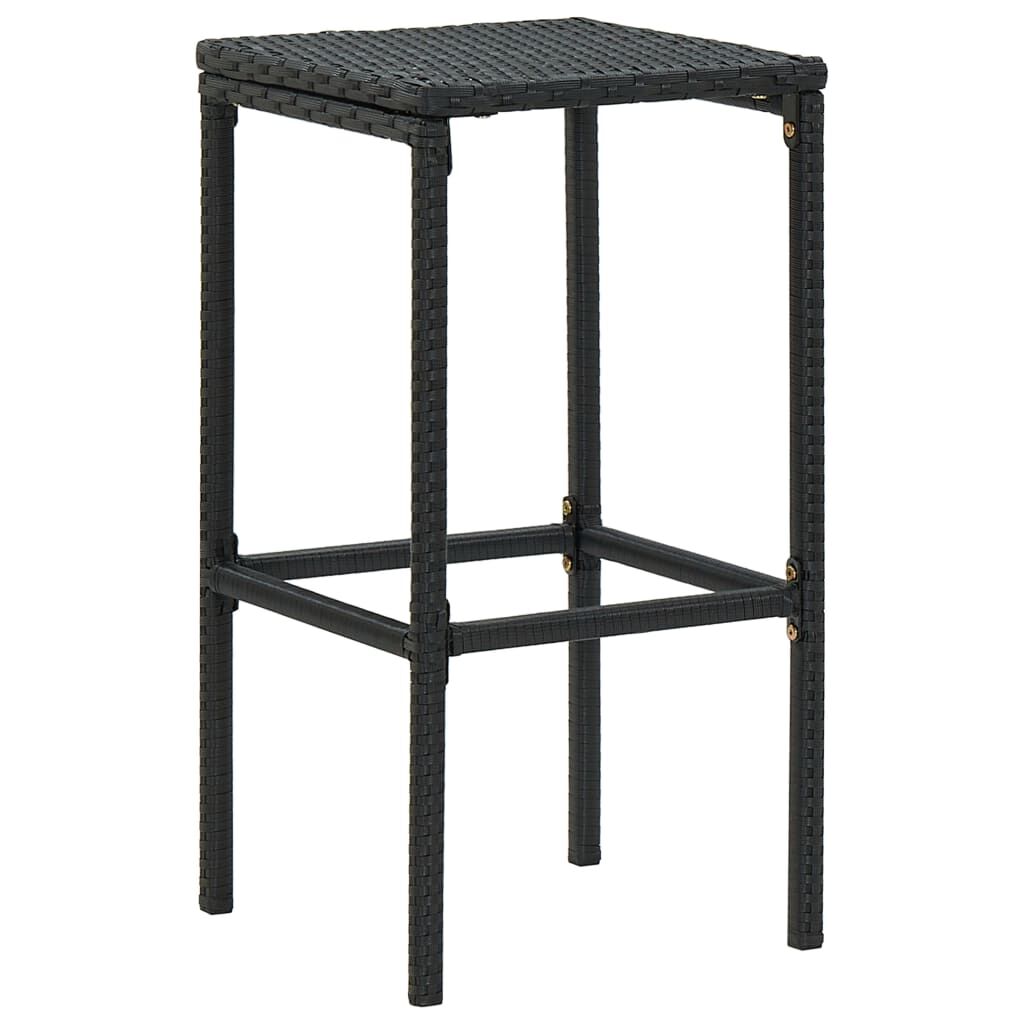 vidaXL 7 Piece Garden Bar Set with Cushions Black