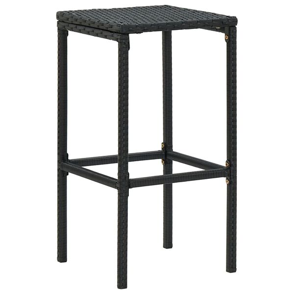 vidaXL 7 Piece Garden Bar Set with Cushions Black
