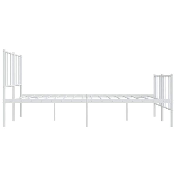 vidaXL Metal Bed Frame without Mattress with Footboard White 193x203cm