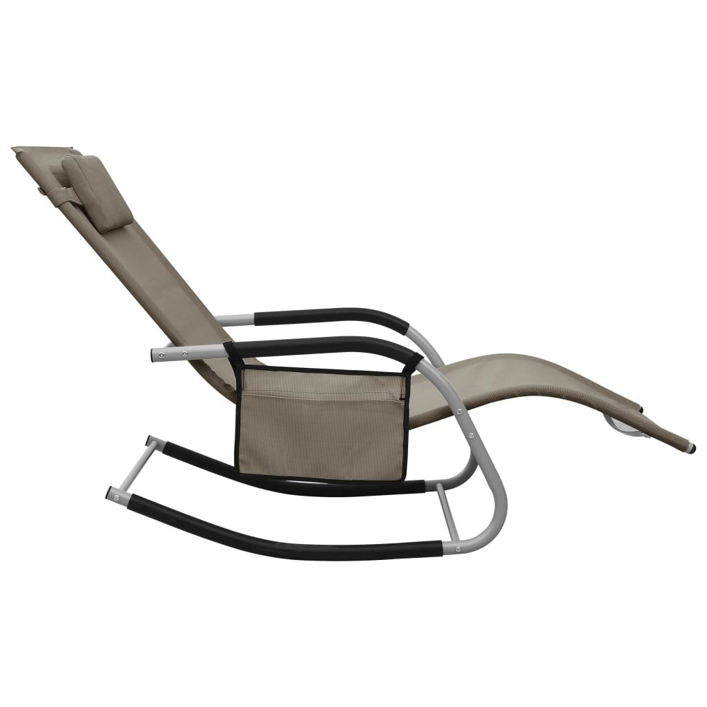 vidaXL Sun Lounger Textilene Taupe and Grey