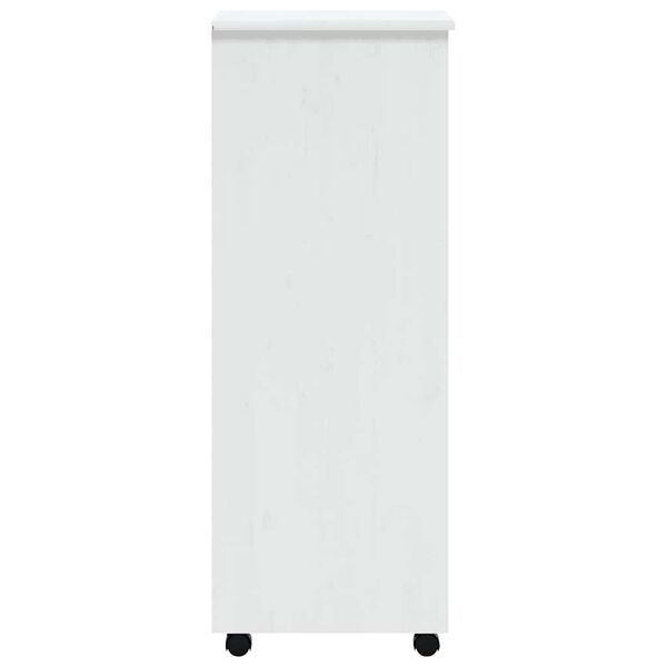 vidaXL Rolling Cabinet with Drawers MOSS White Solid Wood Pine