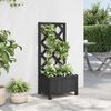 vidaXL Planter with Trellis Black Solid Wood Fir