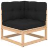 vidaXL Garden Corner Sofas with Cushions 2 pcs Solid Wood Pine