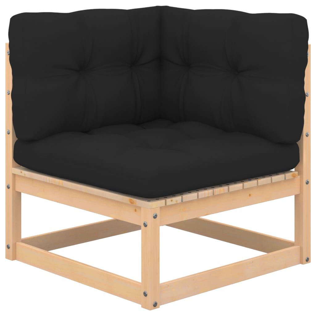 vidaXL Garden Corner Sofas with Cushions 2 pcs Solid Wood Pine
