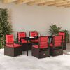 vidaXL Garden Dining Set 7 pcs Brown Poly Rattan