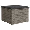 vidaXL Garden Stool with Cushion Grey 55x55x37 cm Poly Rattan