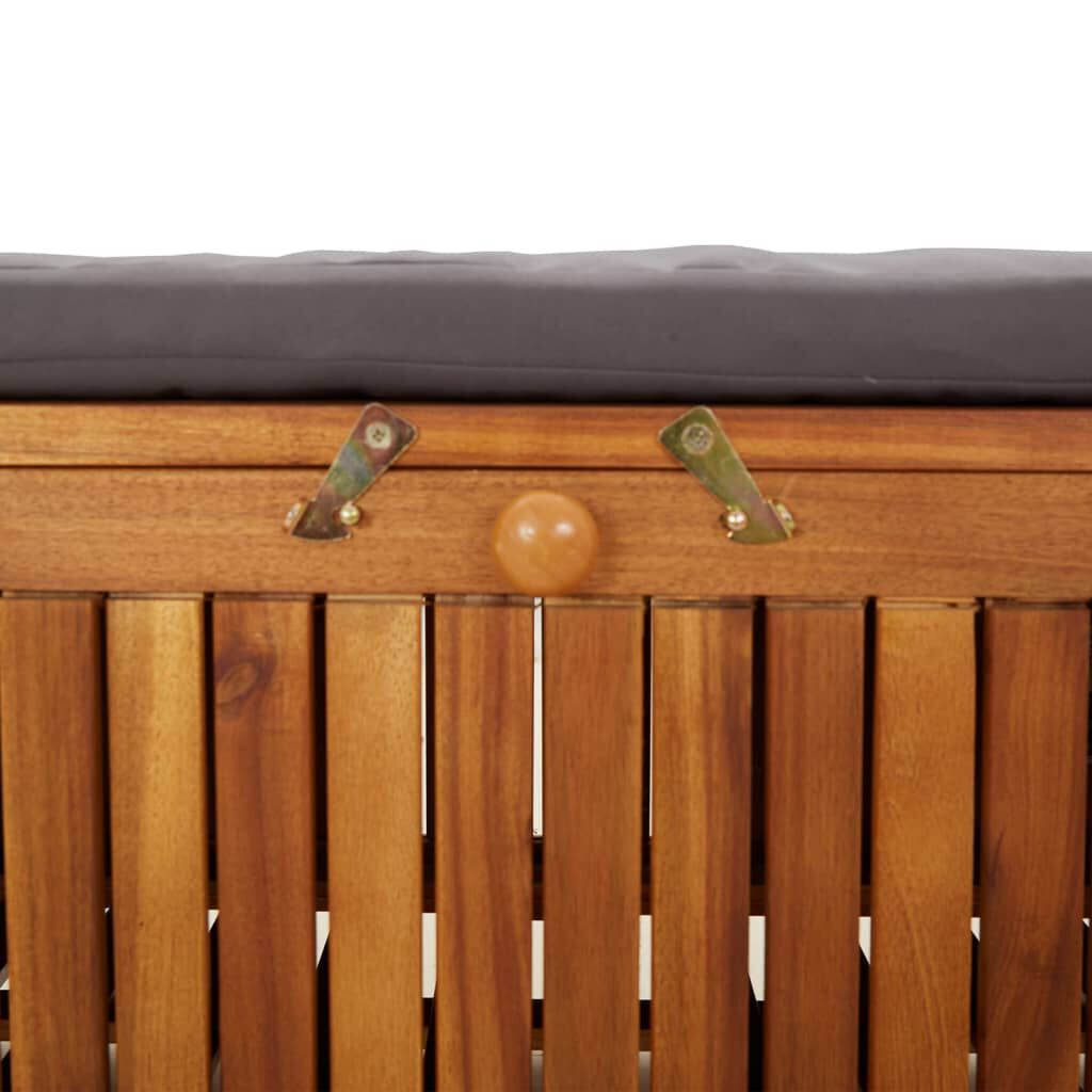 vidaXL Garden Storage Bench with Cushion 126 cm Solid Wood Acacia
