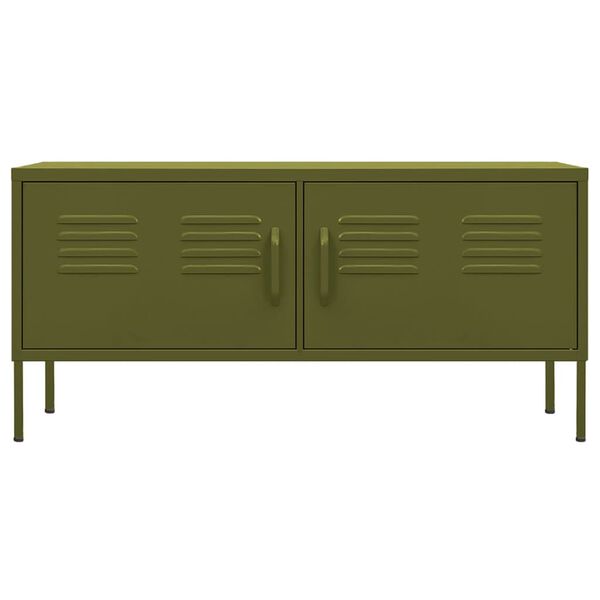 vidaXL TV Cabinet Olive Green 105x35x50 cm Steel