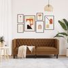 vidaXL Chesterfield Sofa 2-Seater Brown Faux Suede Leather