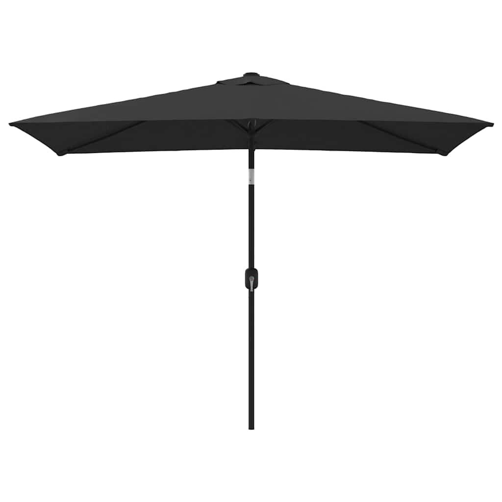 vidaXL Garden Parasol with Metal Pole 300x200 cm Black