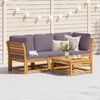 vidaXL 3 Piece Garden Lounge Set with Cushions Solid Wood Acacia