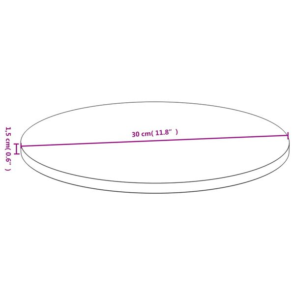 vidaXL Table Top Ø30x1.5 cm Bamboo