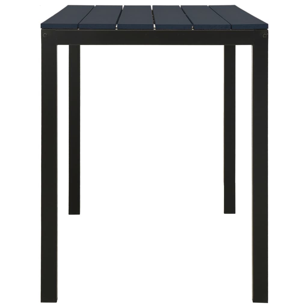 vidaXL 3 Piece Garden Dining Set Steel and WPC Black