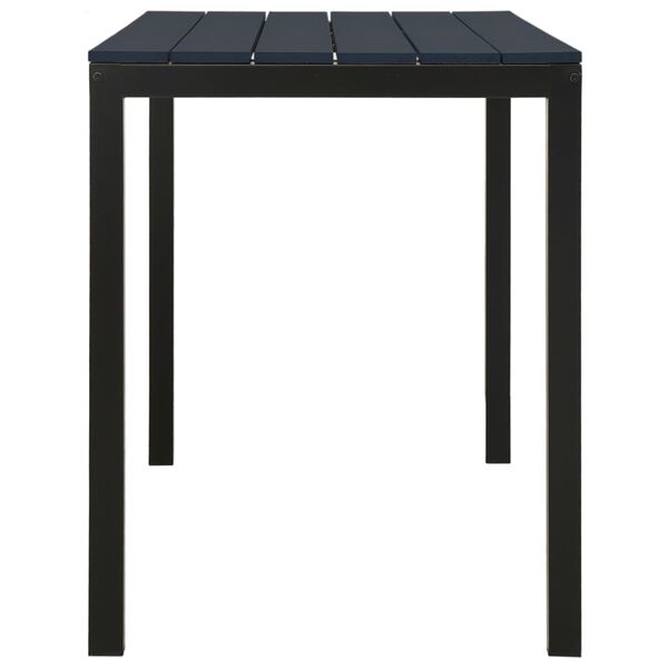 vidaXL 3 Piece Garden Dining Set Steel and WPC Black