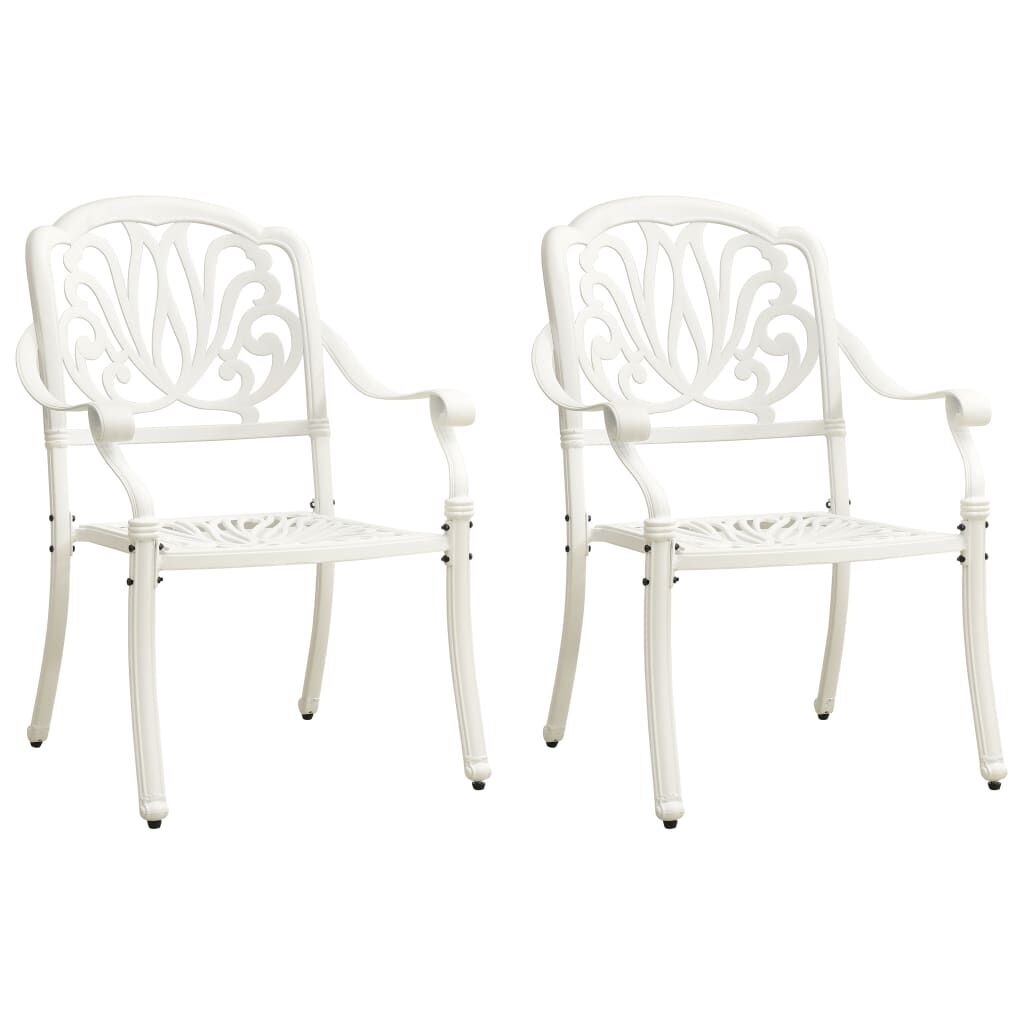 vidaXL 3 Piece Bistro Set Cast Aluminium White