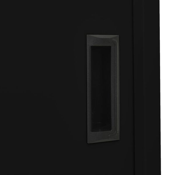 vidaXL Office Cabinet with Sliding Door Black 90x40x180 cm Steel