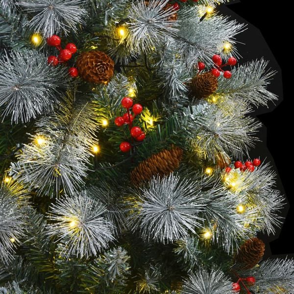 vidaXL Artificial Hinged Christmas Tree 300 LEDs 240 cm