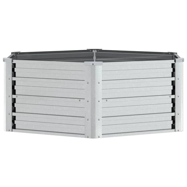 vidaXL Garden Raised Bed 129x45 cm Galvanized Steel Silver