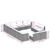 vidaXL 12 Piece Garden Lounge Set with Cushions Black Poly Rattan