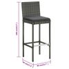 vidaXL Bar Stools with Cushions 6 pcs Grey Poly Rattan