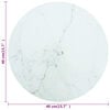 vidaXL Table Top White &Oslash;40x0.8 cm Tempered Glass with Marble Design