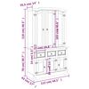 vidaXL Highboard Corona White 112x43x196 cm Solid Wood Mexican Pine