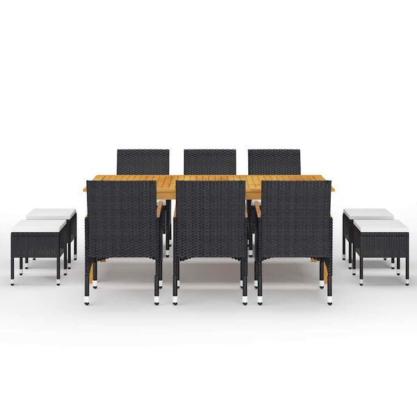 vidaXL 11 Piece Garden Dining Set Black